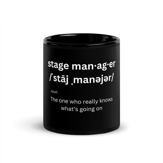 Stage Manager's Black Glossy Mug