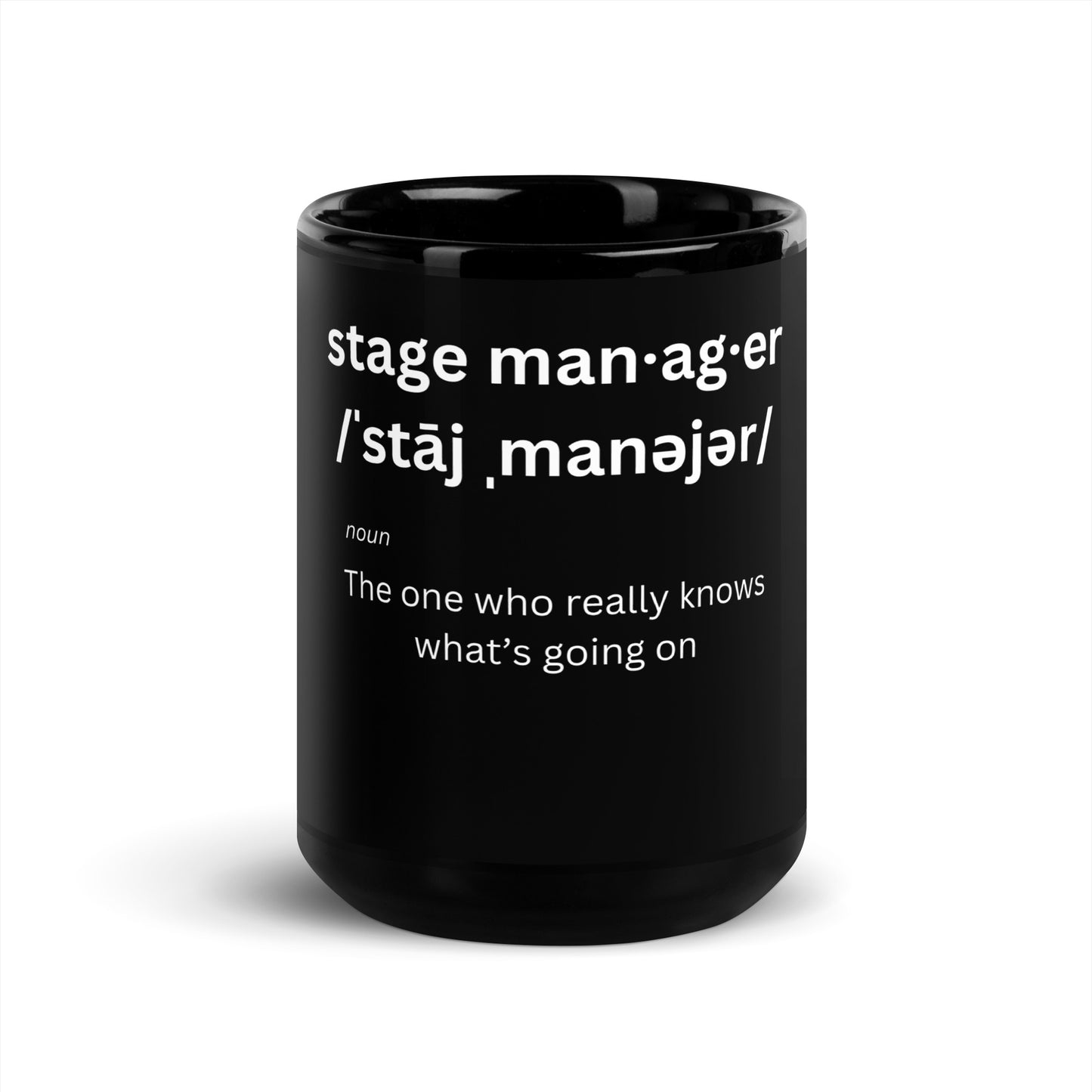 Stage Manager's Black Glossy Mug